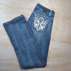 Wired Heart Jeans Women's 30x32 Bootcut Embroidered Rhinestones